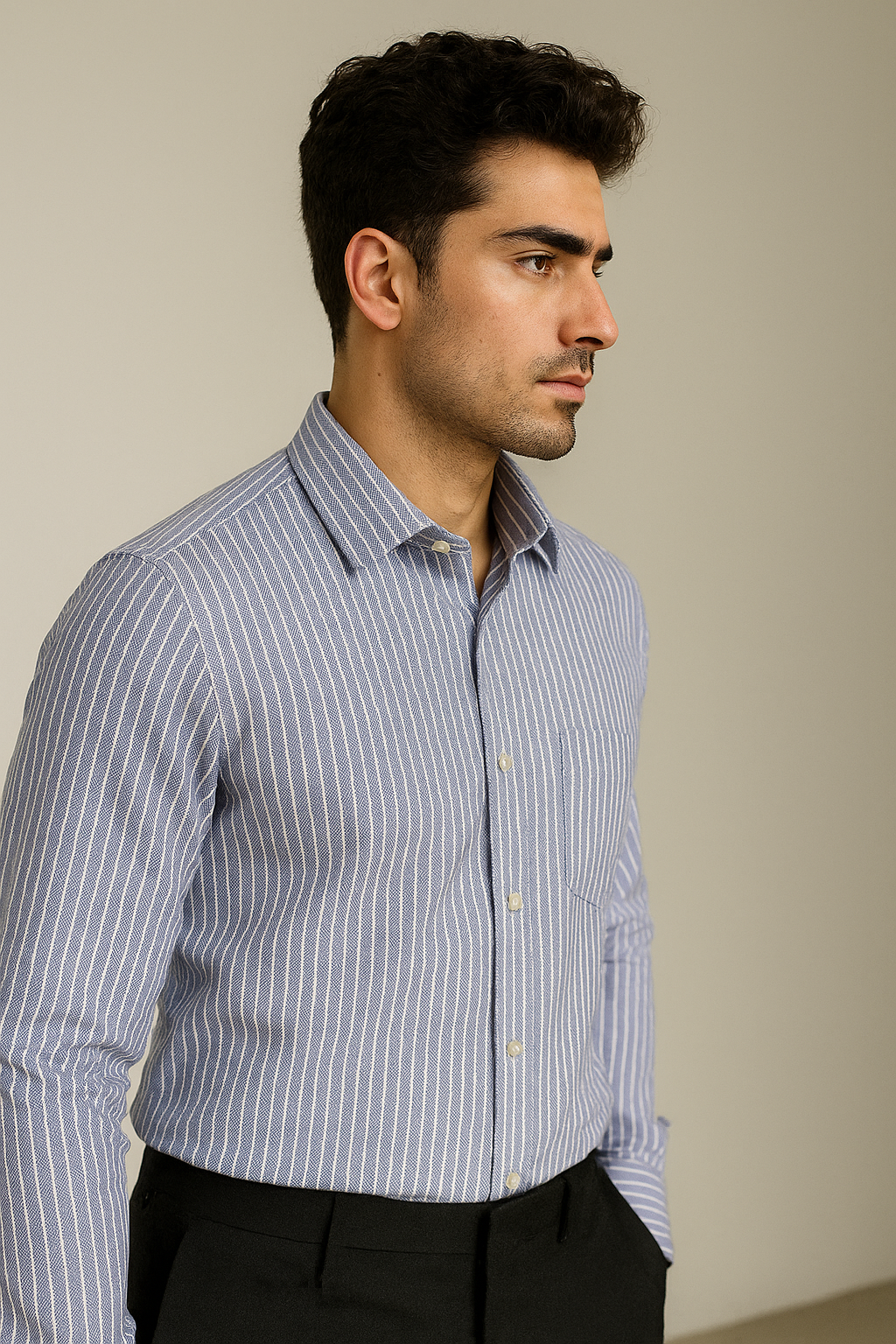 rocck’z men’s purple striped formal shirt - 26325