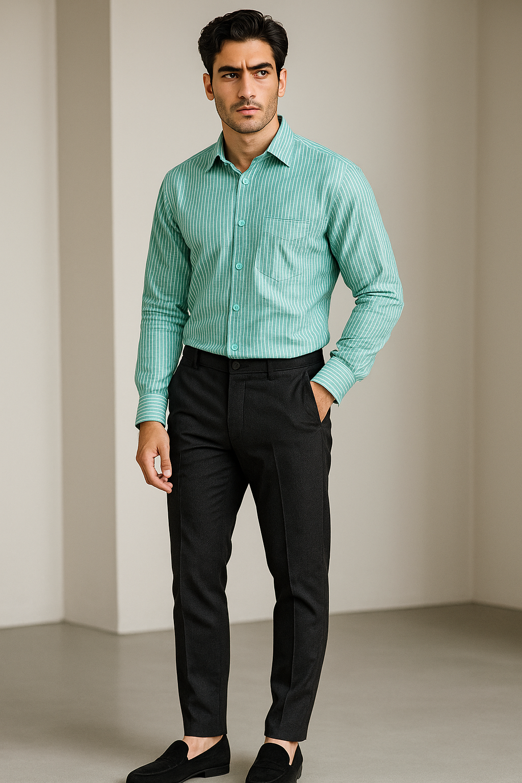 rocck’z men’s striped formal shirt - 26322