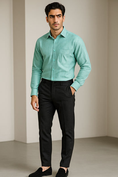 ROCCK’Z Men’s Striped Formal Shirt - 26322