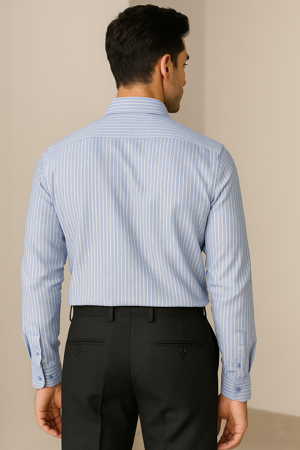 rocck’z men’s sky blue striped formal shirt - 26324