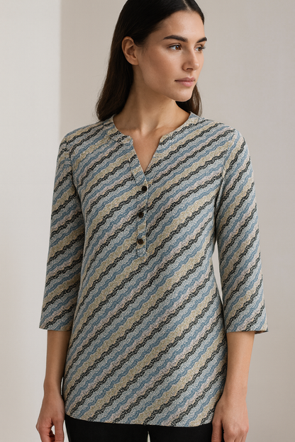 Women’s Zigzag Printed Kurti - 25246