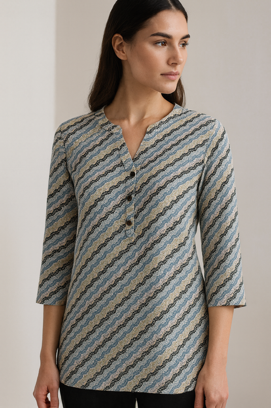 Women’s Zigzag Printed Kurti - 25246