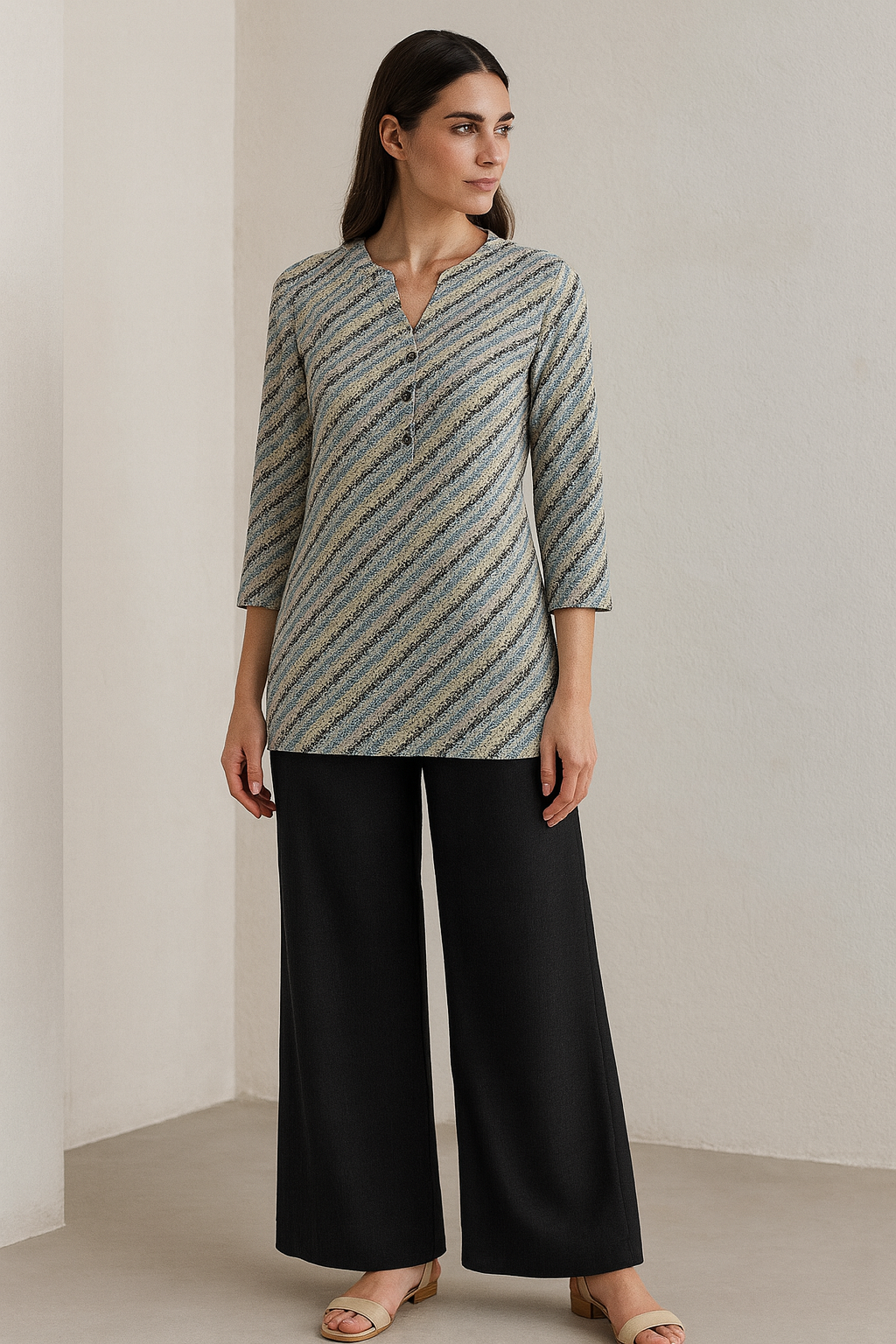 women’s zigzag printed kurti - 25246