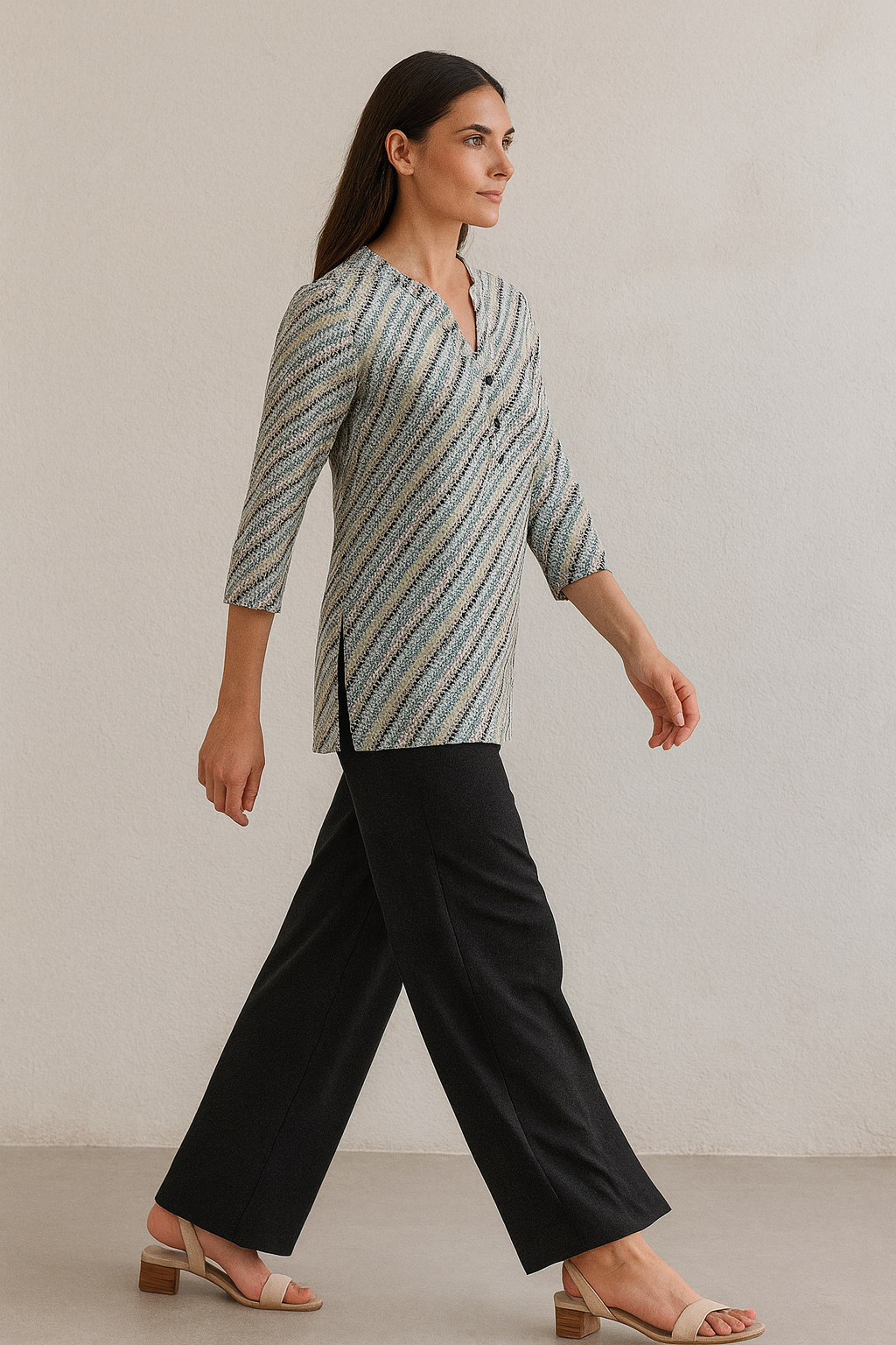 women’s zigzag printed kurti - 25246