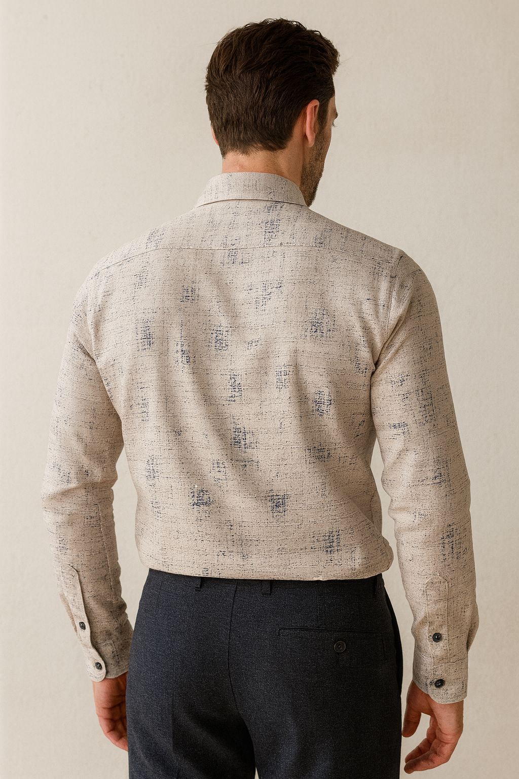 men’s textured printed casual shirt  -  25596