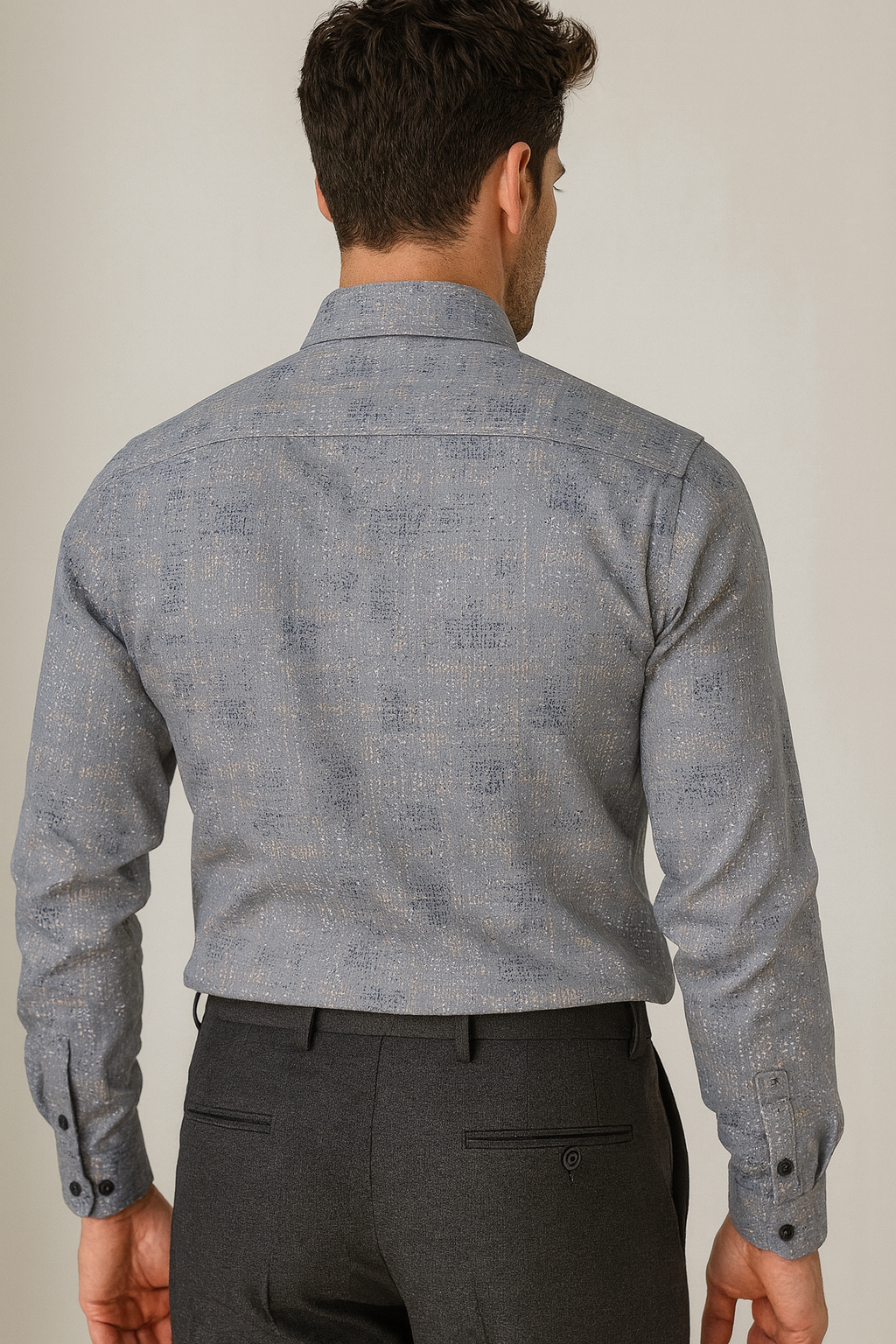 men’s premium textured printed formal shirt