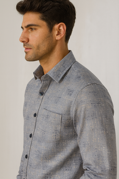 Men’s Premium Textured Printed Formal Shirt