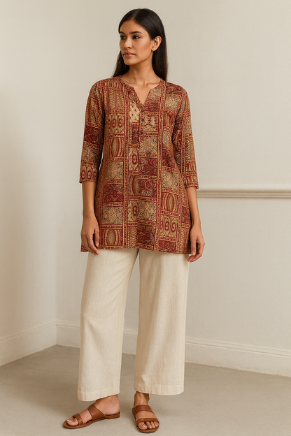 Women’s Ethnic Printed Multicolor Boho Pattern - 26062