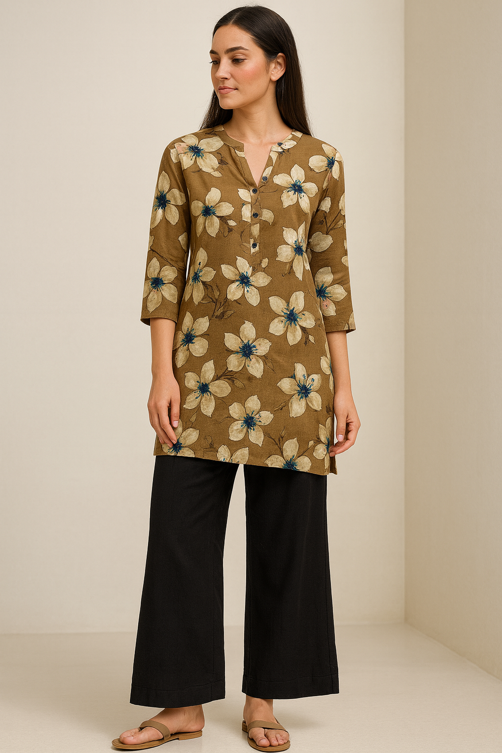 women's floral printed kurti - 26174