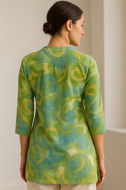 Women’s Green & Blue Abstract Printed kurti - 26182