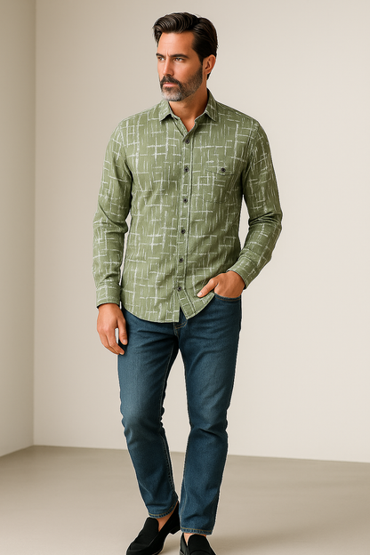 ROCCK’Z Men’s Premium Printed Casual Shirt - 26244