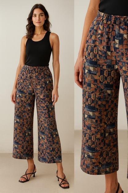 Women’s Abstract Geometric Print Palazzo - 26262