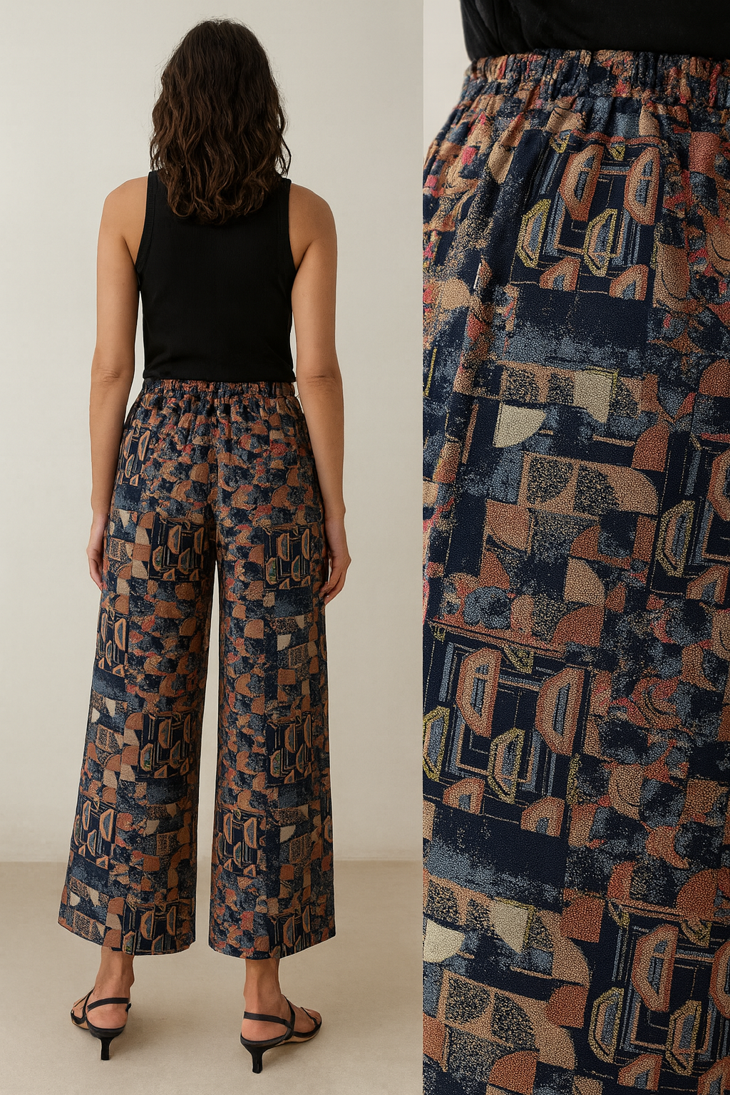 women’s abstract geometric print palazzo - 26262