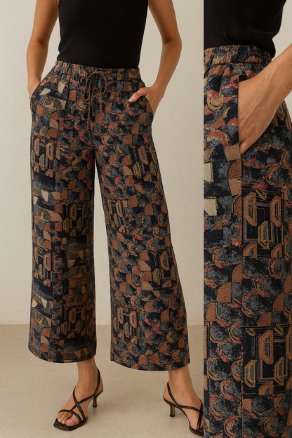 Women’s Abstract Geometric Print Palazzo - 26262