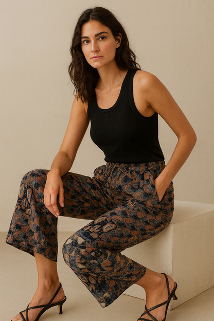 Women’s Abstract Geometric Print Palazzo - 26262