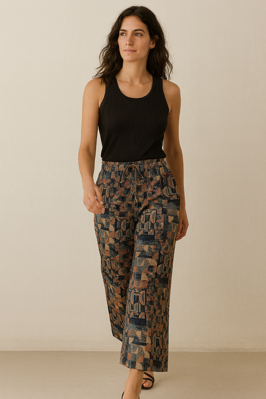 Women’s Abstract Geometric Print Palazzo - 26262