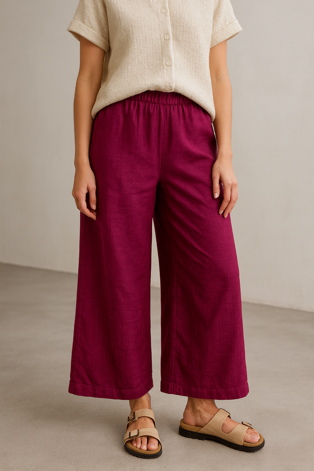 women’s solid magenta palazzo - 26268