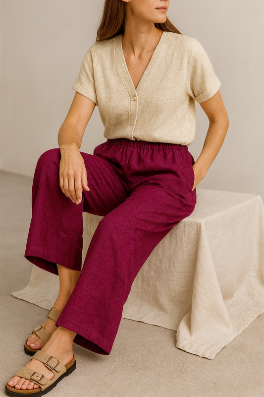 Women’s Solid Magenta Palazzo - 26268