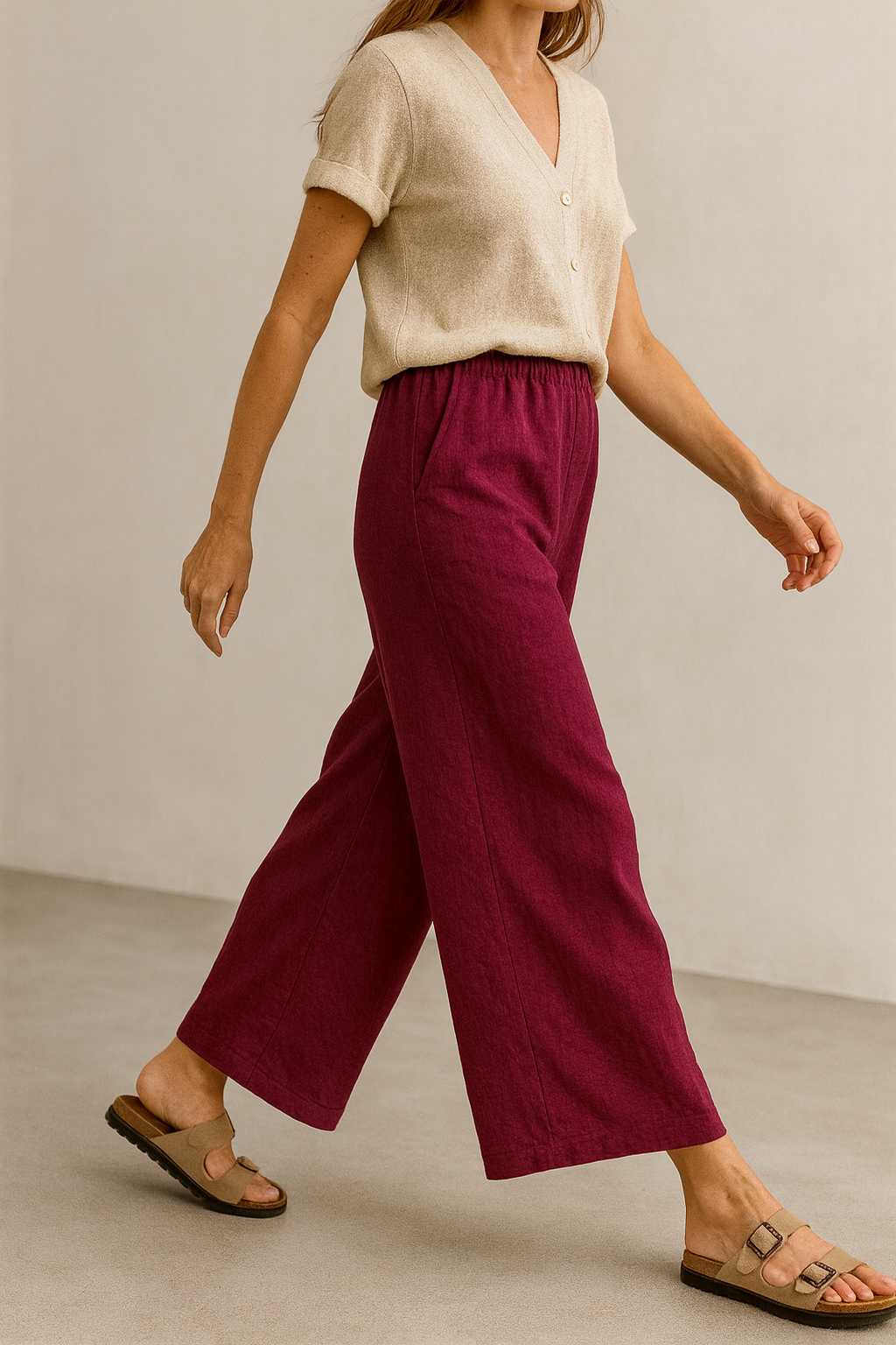 Women’s Solid Magenta Palazzo - 26268