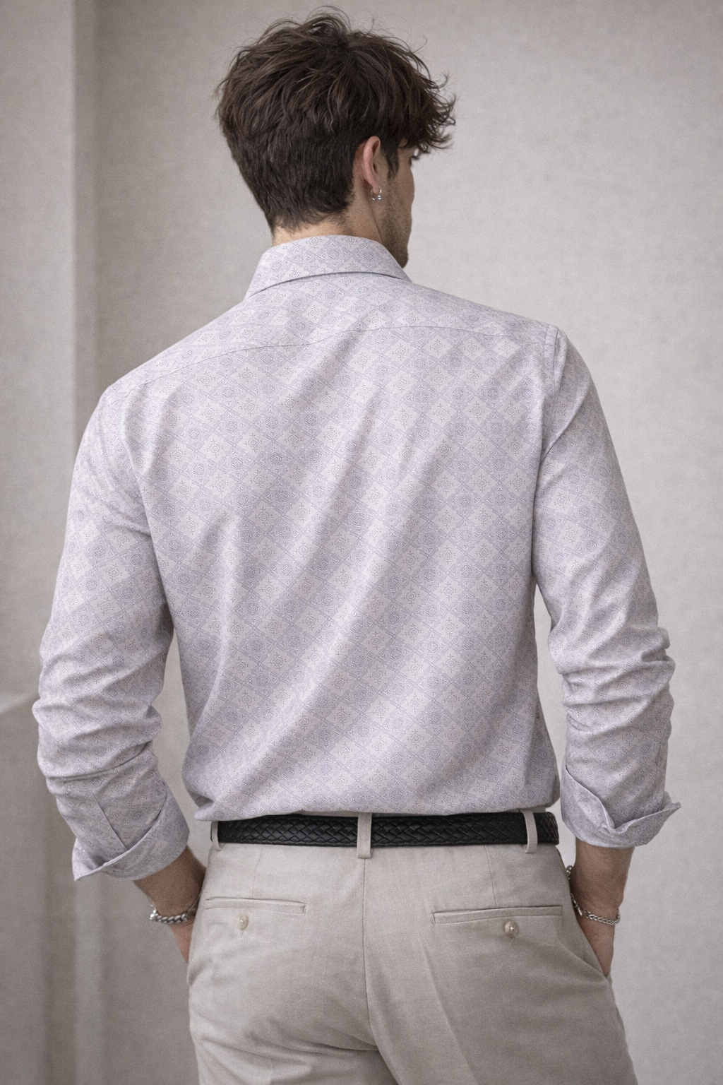 Men’s Printed Formal Shirt | Premium Cotton Blend | Full Sleeves