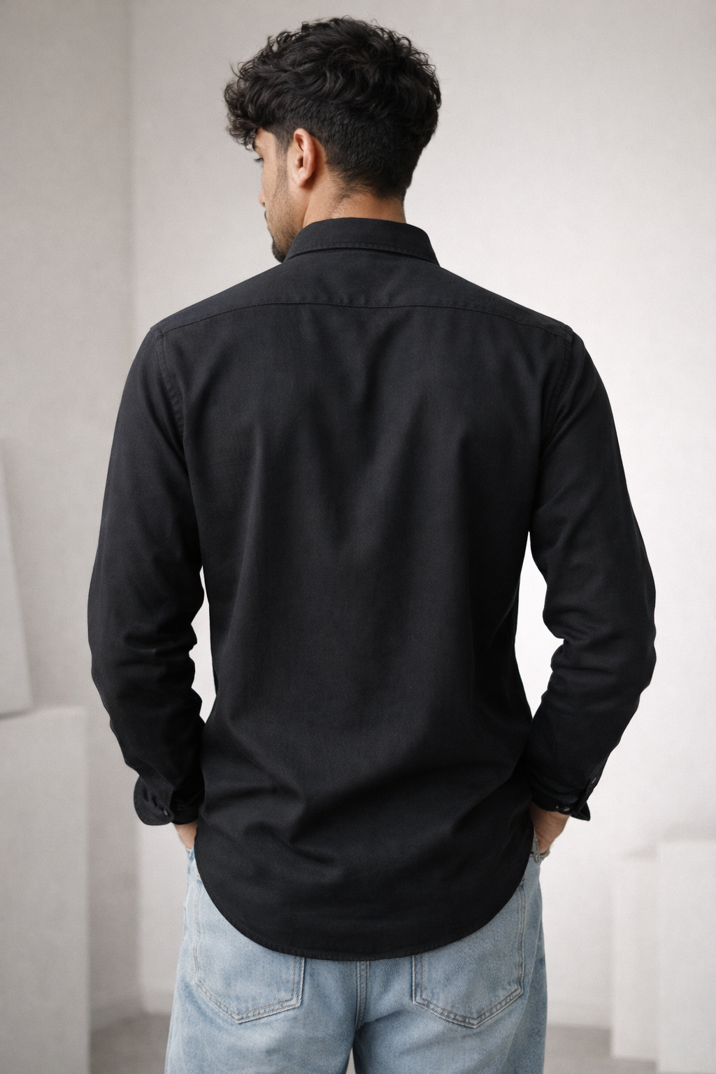 Premium Black Cotton  Shirt - 25288