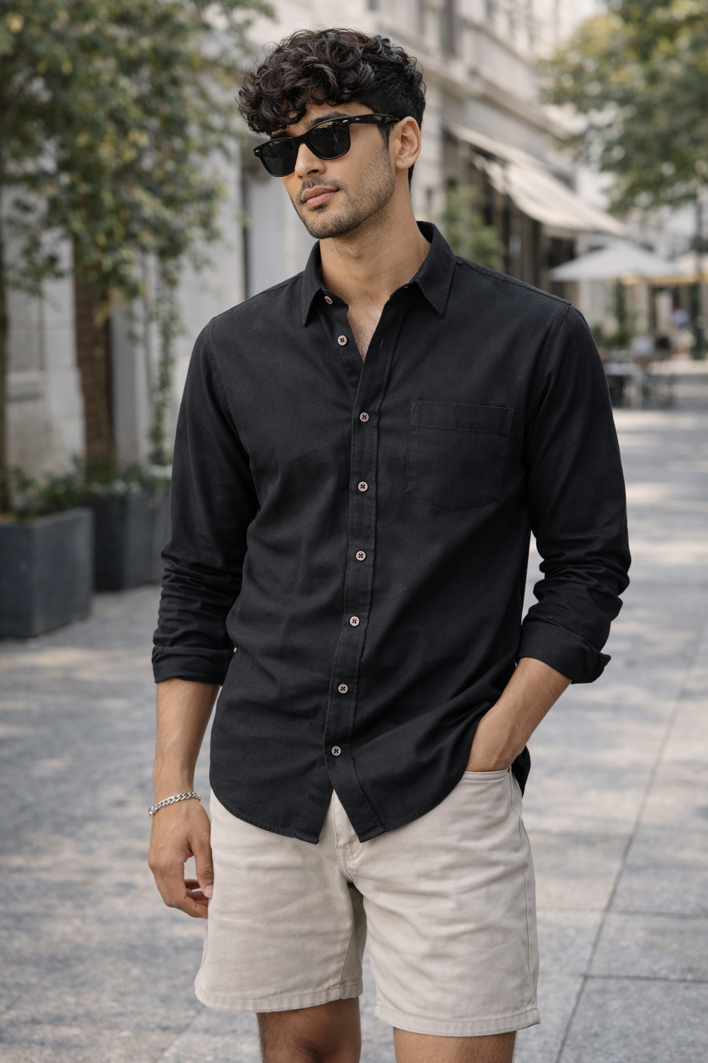 Premium Black Cotton  Shirt - 25288