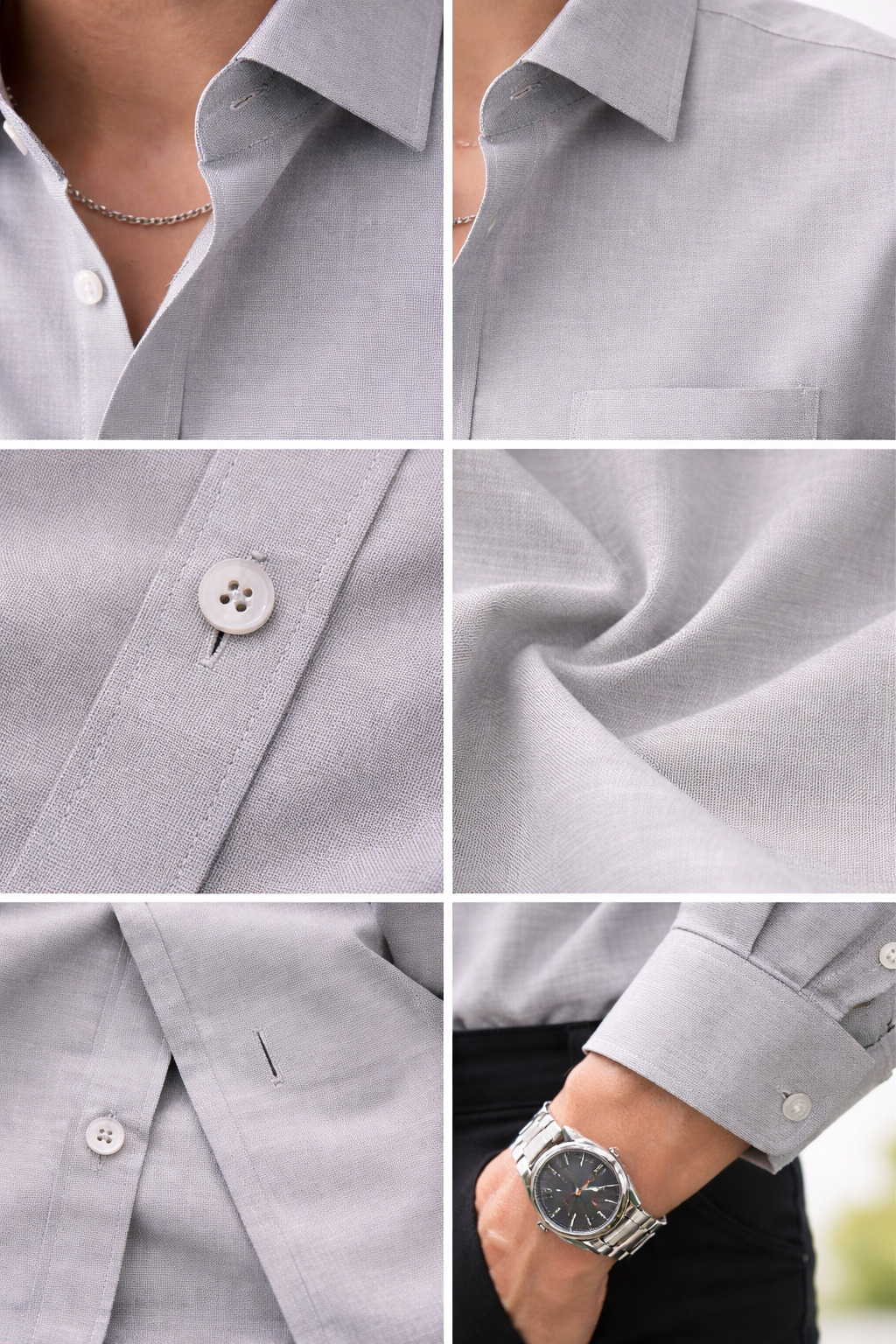 Light Grey plain PHPL Formal Shirt for Men - 03