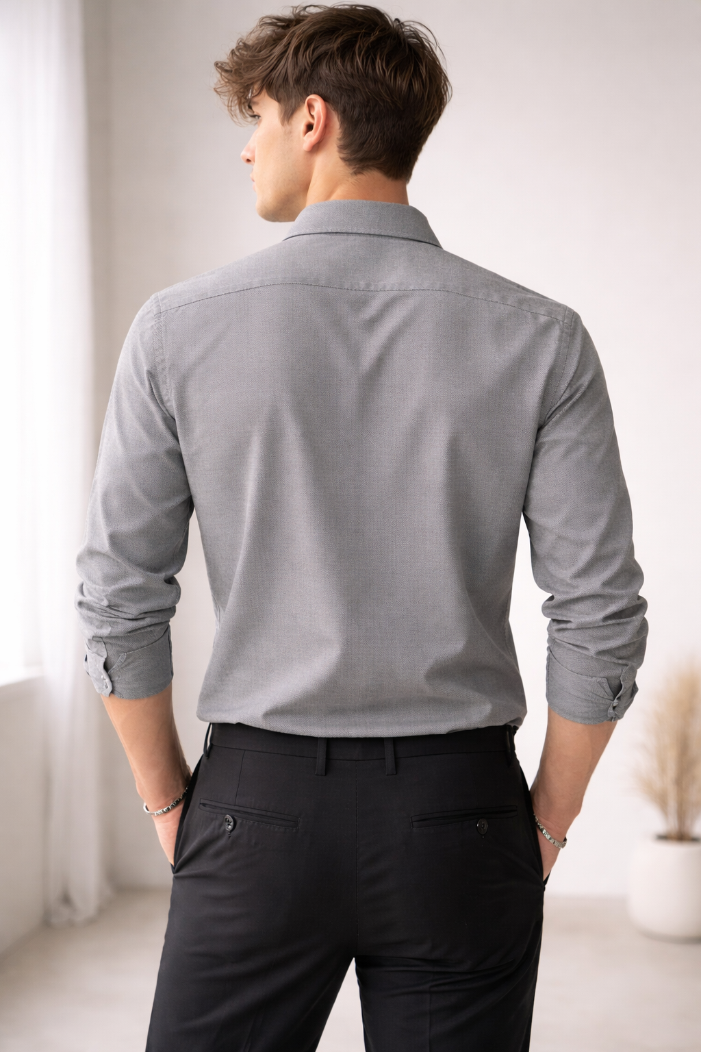 Men’s Premium Grey plain PHPL Formal Shirt – 12