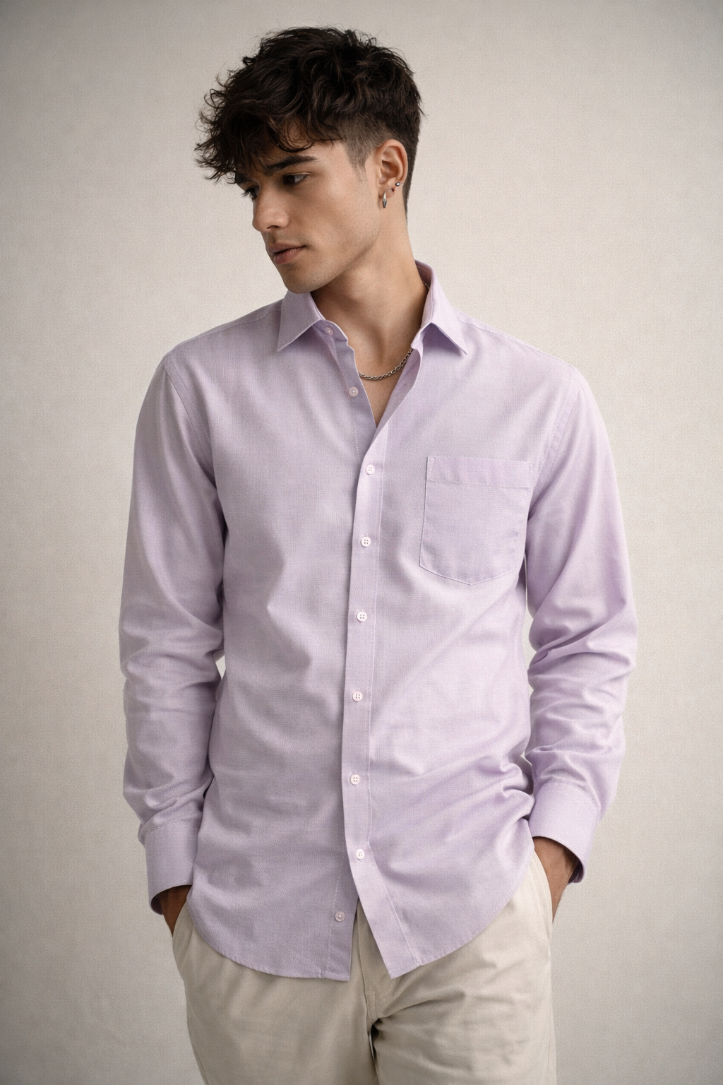 Men’s Premium Soft Lilac Formal Shirt - 19