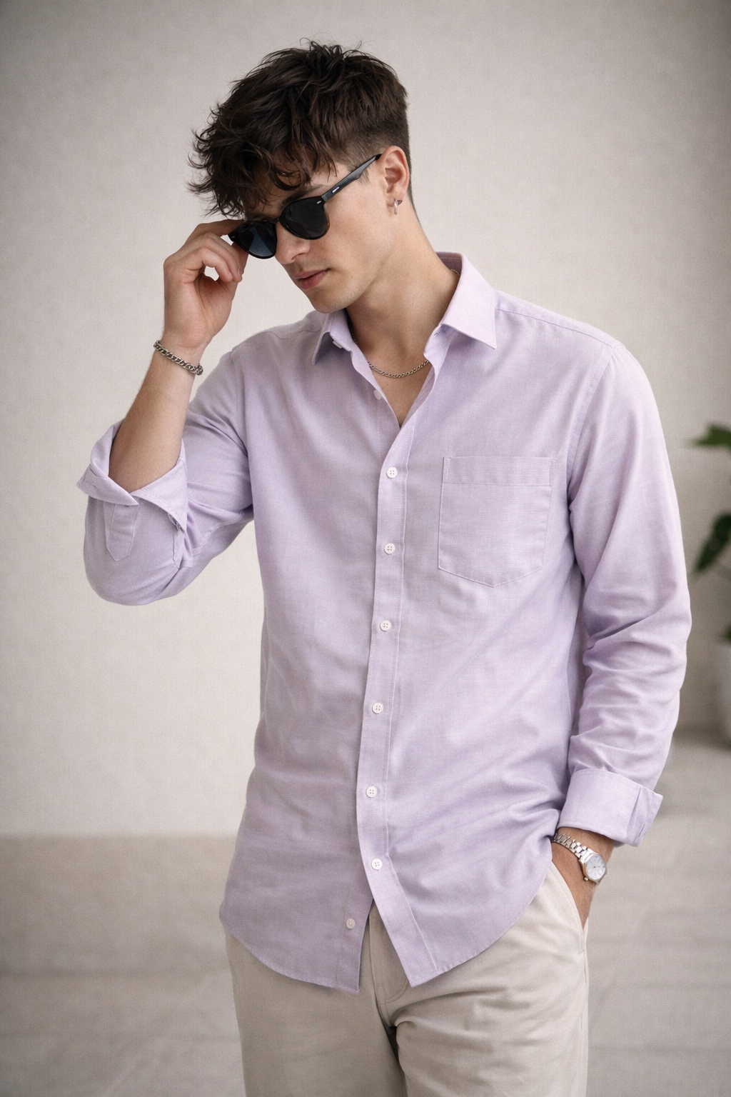 Men’s Premium Soft Lilac Formal Shirt - 19