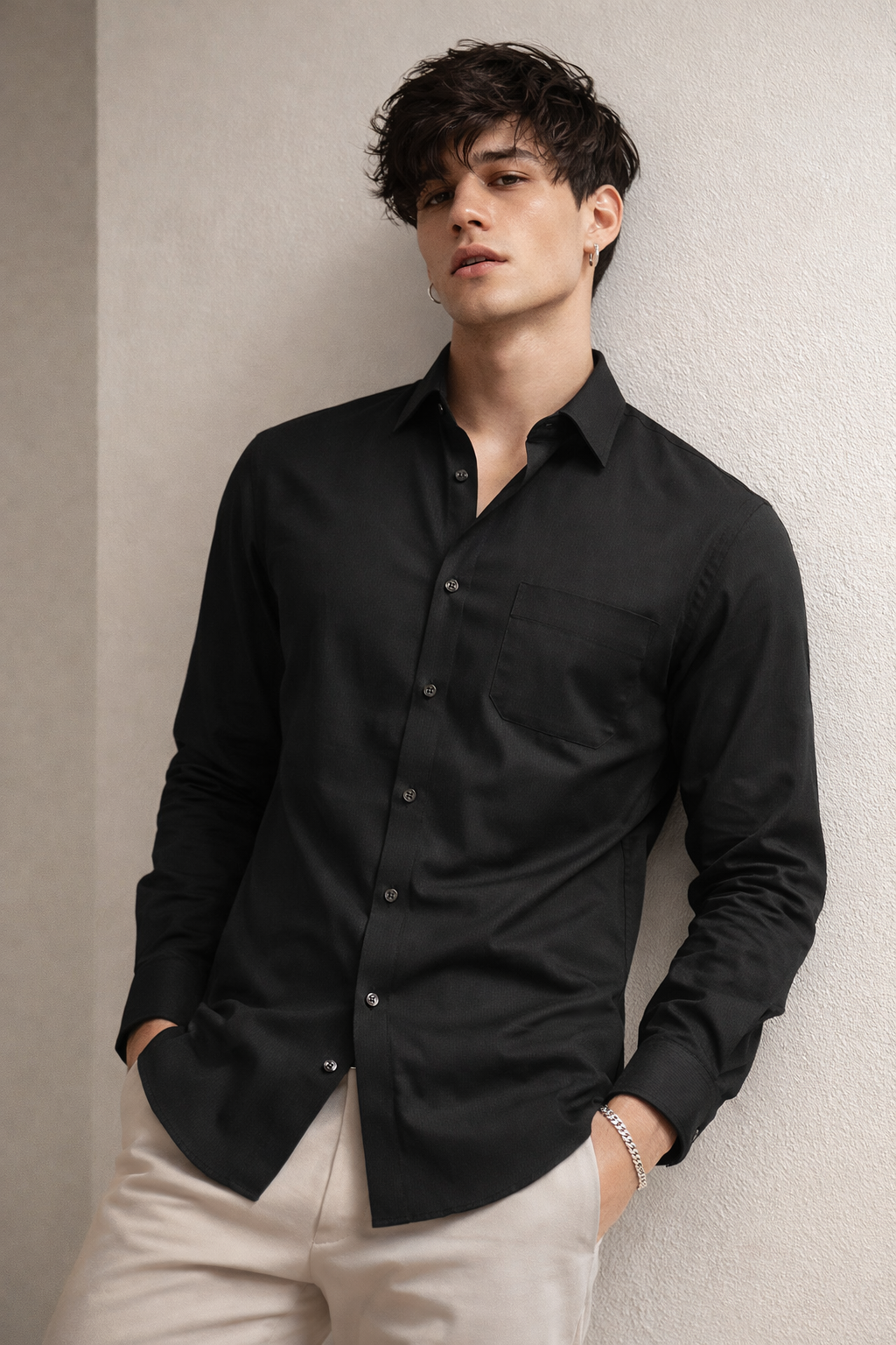 Men’s Classic Black Formal Shirt - 35