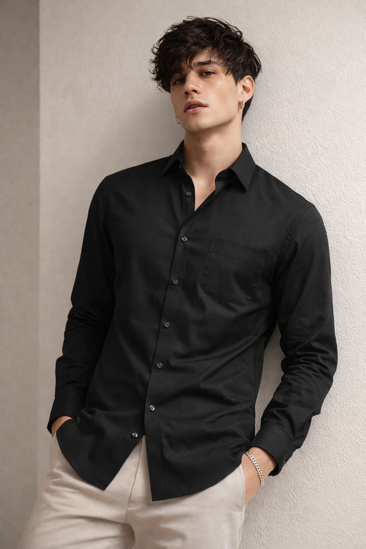 Men’s Classic Black Formal Shirt - 35