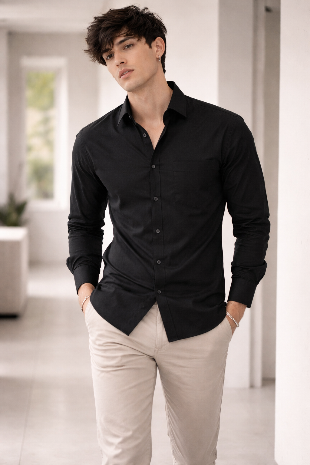 Men’s Classic Black Formal Shirt - 35