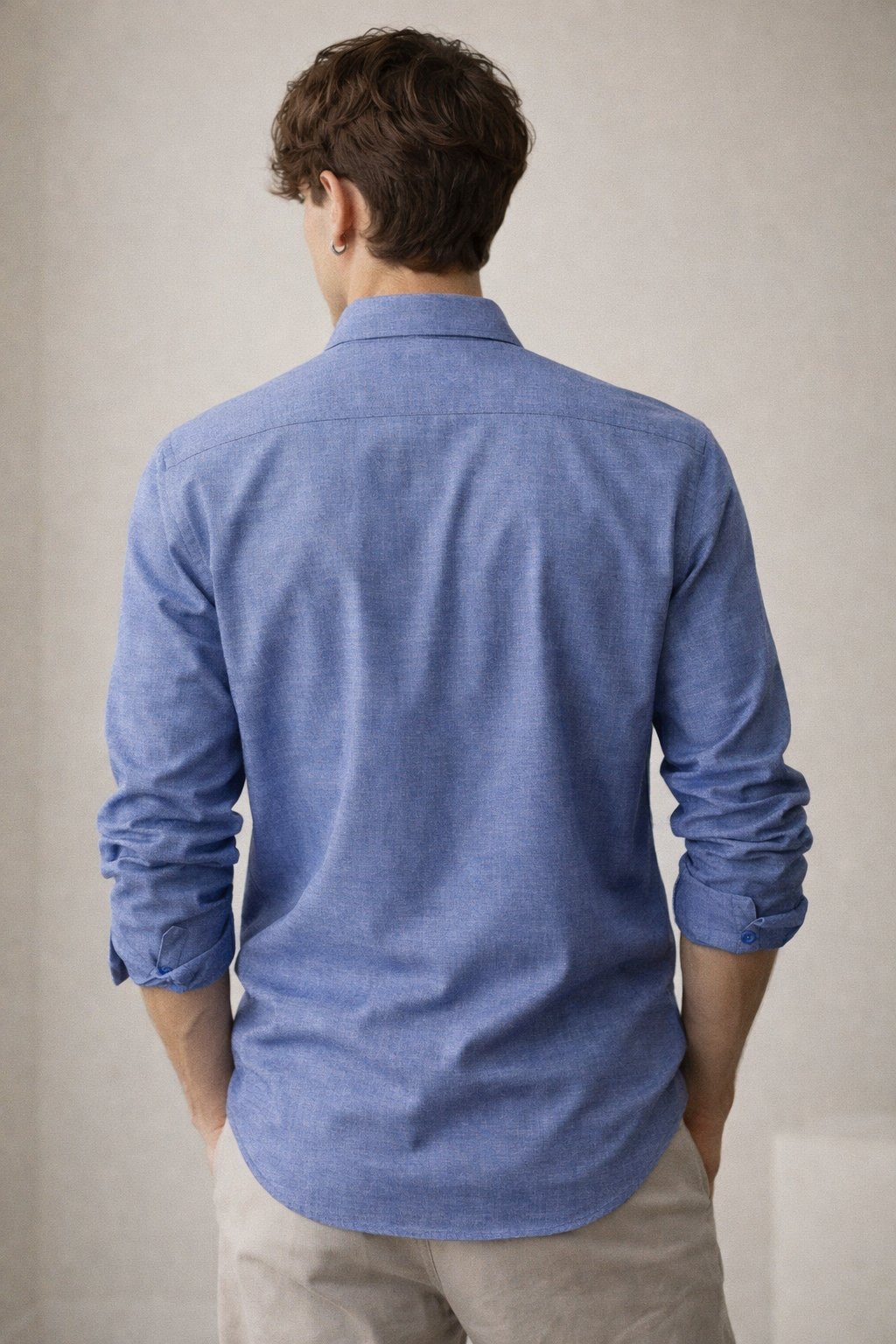 Men’s Premium Blue Cotton Shirt - 98