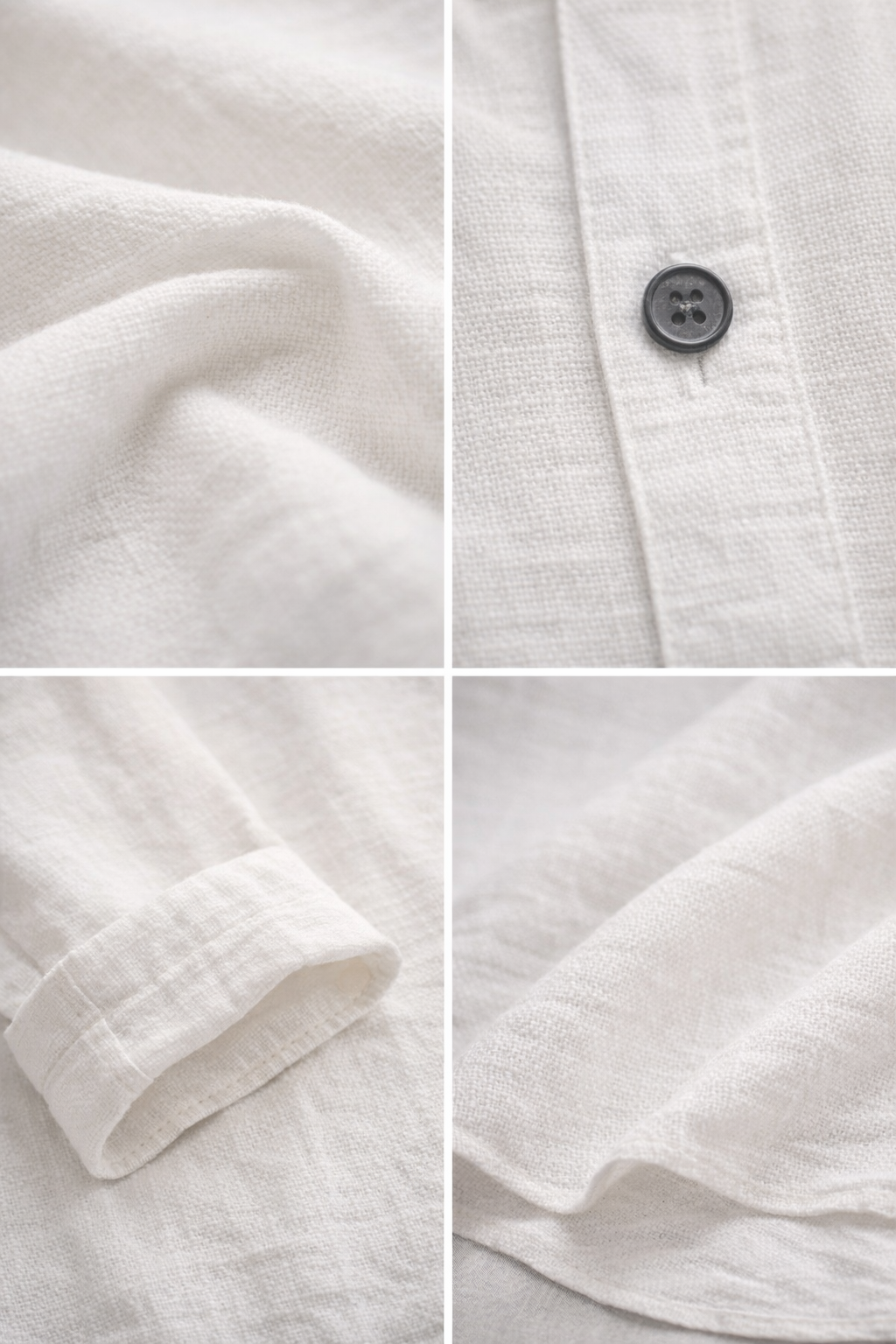 White Cotton Blend Short Kurta - 21025