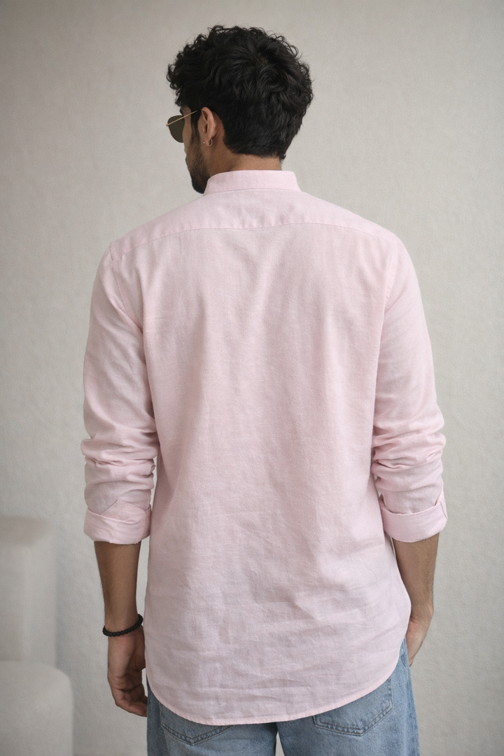 Pastel Pink Cotton Blend Short Kurta - 24045