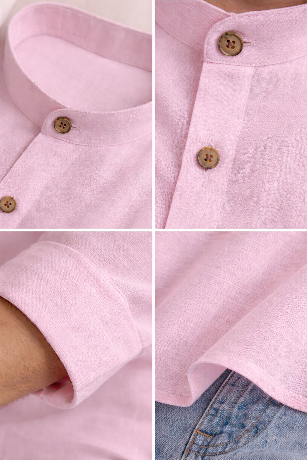 Pastel Pink Cotton Blend Short Kurta - 24045