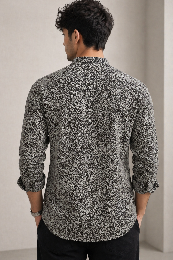 Stone-Pattern Print Modern Ethnic Short Kurta for Men – 24267