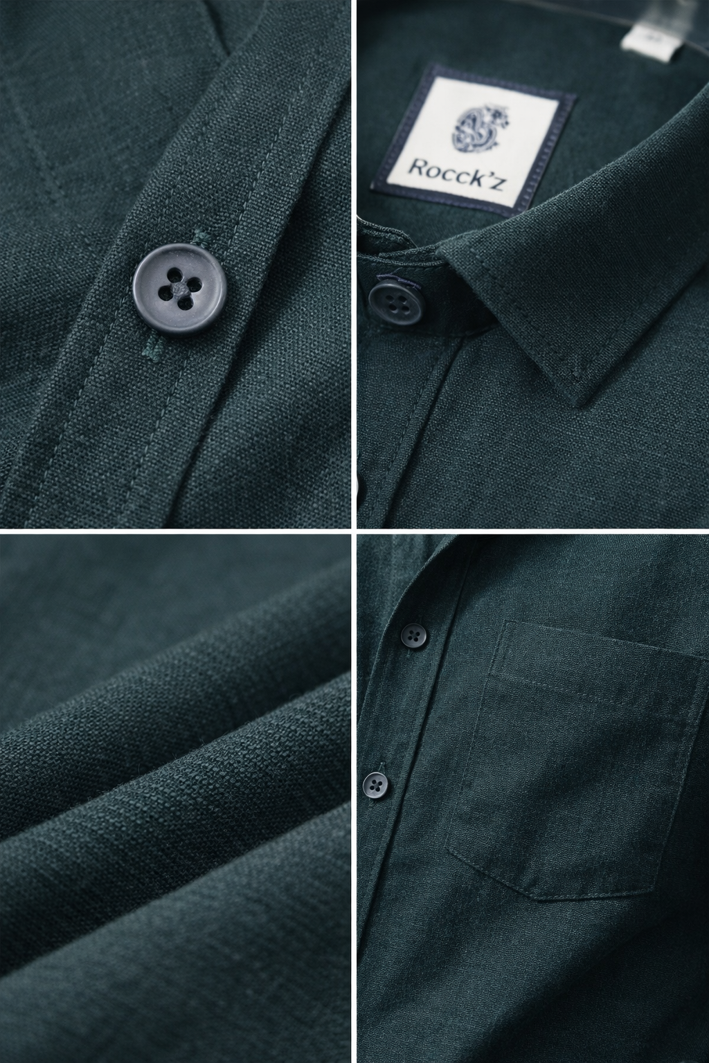 Men’s Forest Green Cotton Shirt - 25701