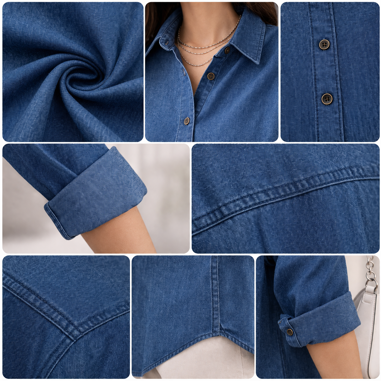 Women's Dark Indigo Denim Shirt - 24400