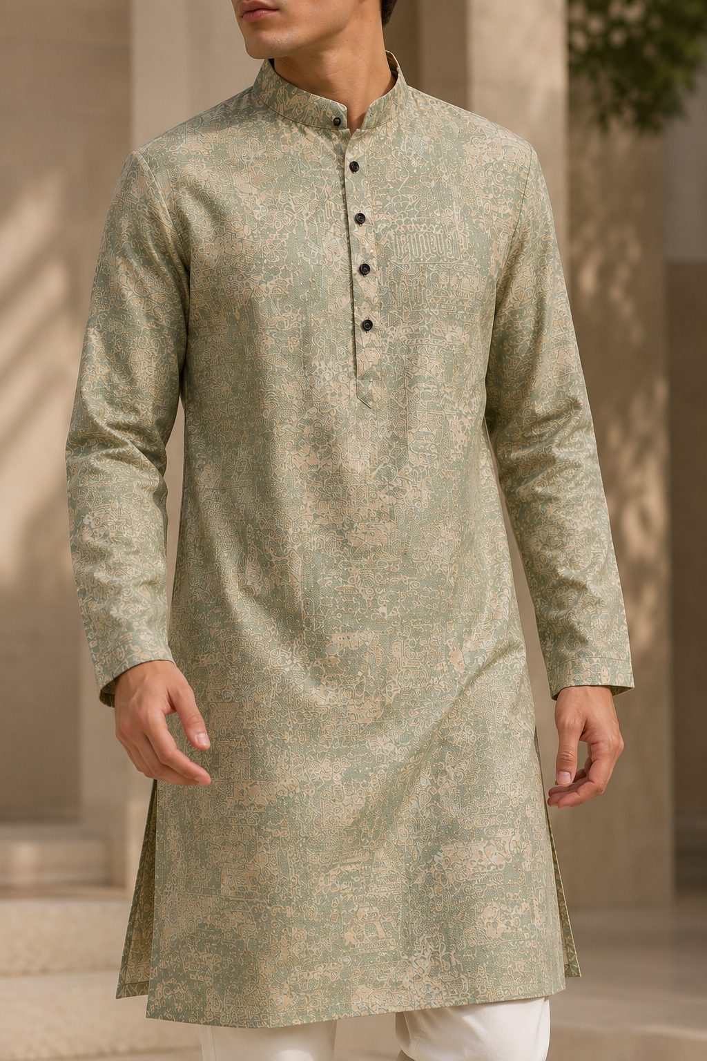 Elegant Textured Jacquard Kurta with Subtle Sequin Kurta Pajama - 26402