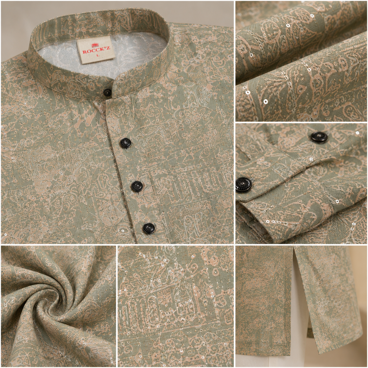 Elegant Textured Jacquard Kurta with Subtle Sequin Kurta Pajama - 26402