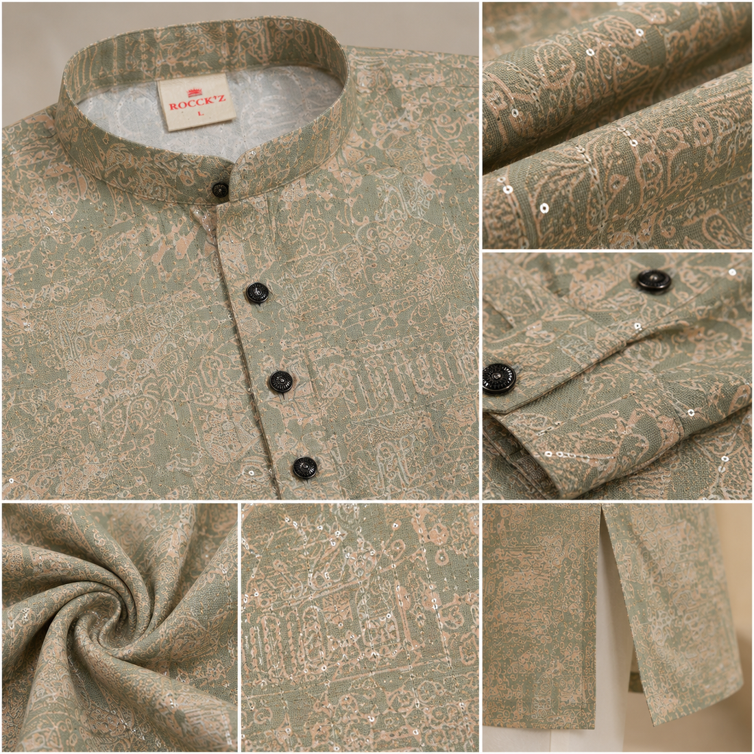 Elegant Textured Jacquard Kurta with Subtle Sequin Kurta Pajama - 26402
