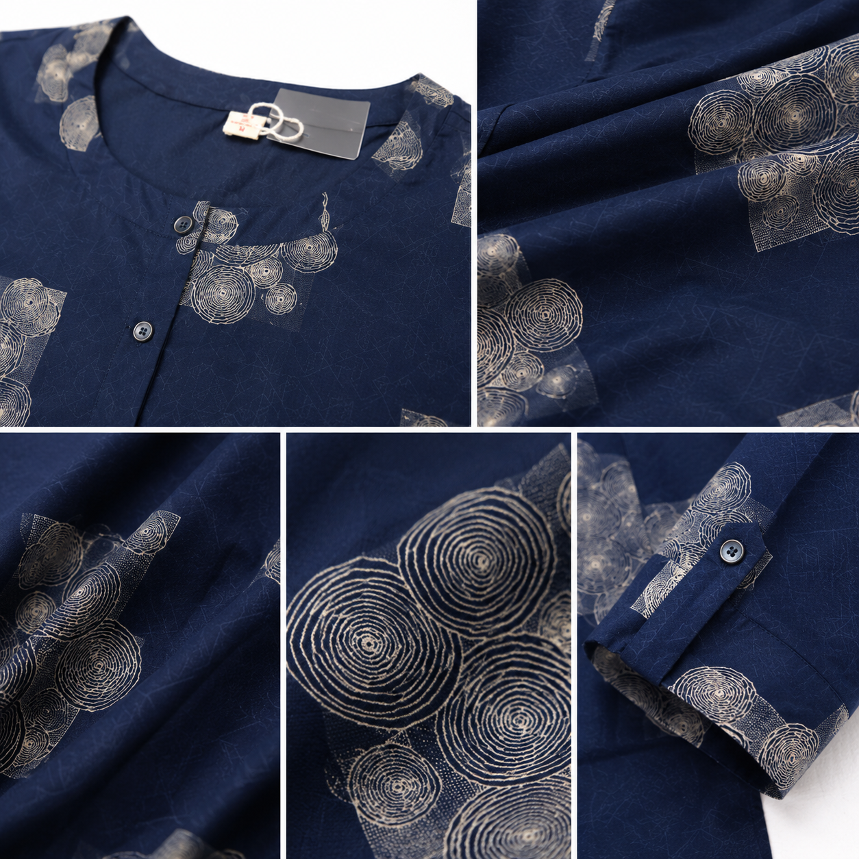 Women's Navy Blue & White Abstract Geometric Print Co-ord Set- 27253