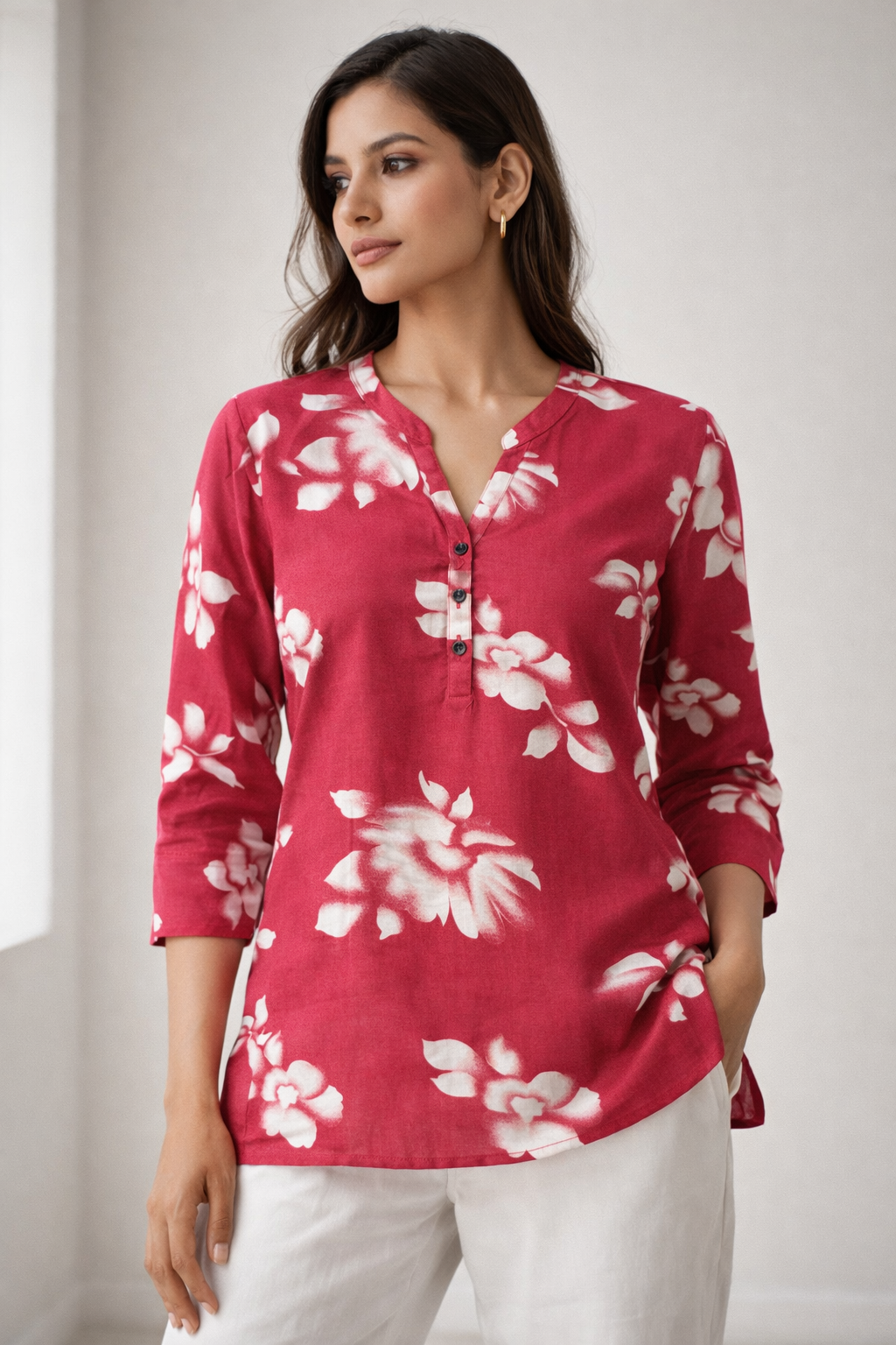 Women’s Botanical Floral Print Kurti - 26013