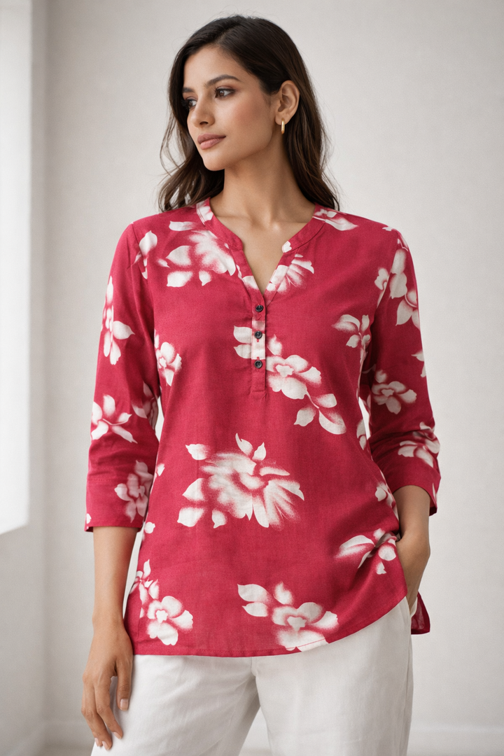 Women’s Botanical Floral Print Kurti - 26013