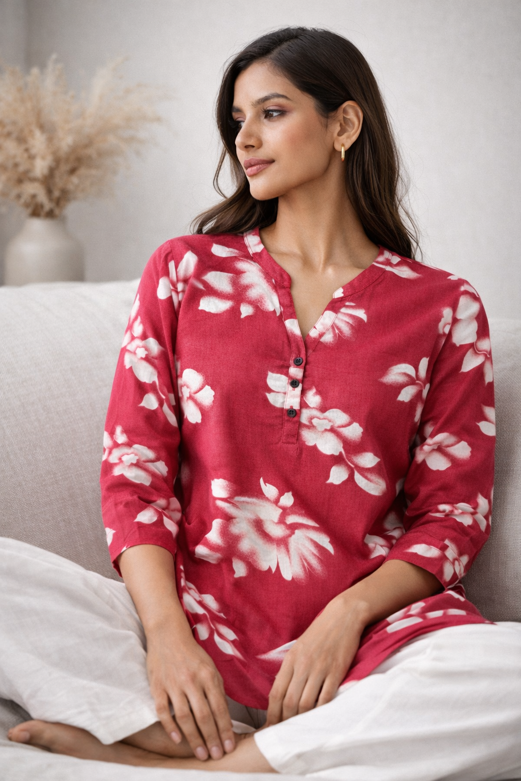 Women’s Botanical Floral Print Kurti - 26013