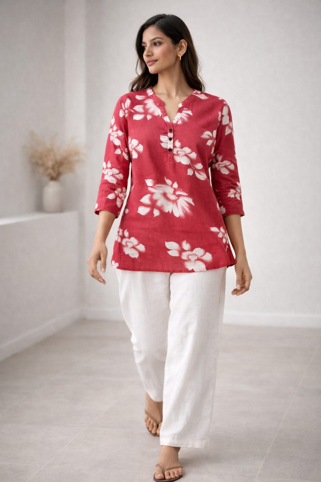 Women’s Botanical Floral Print Kurti - 26013