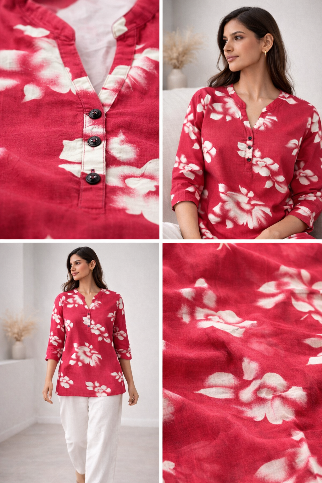 Women’s Botanical Floral Print Kurti - 26013