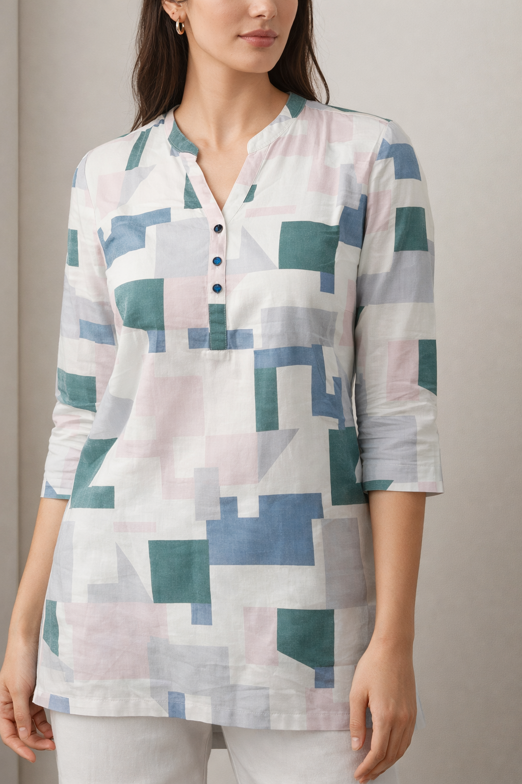 Ethnic Fusion Black Kurti – Intricate Patchwork Style Print